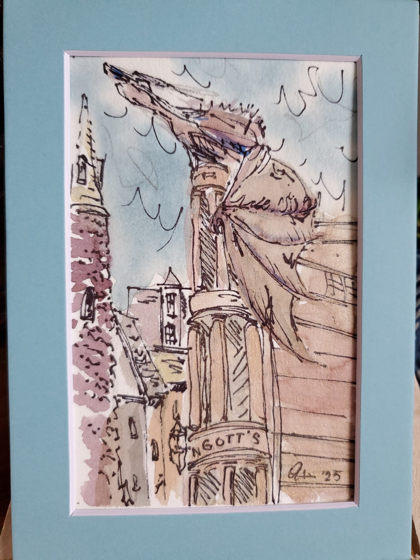 Freedom - Original Ink & Watercolor Painting (4x6)