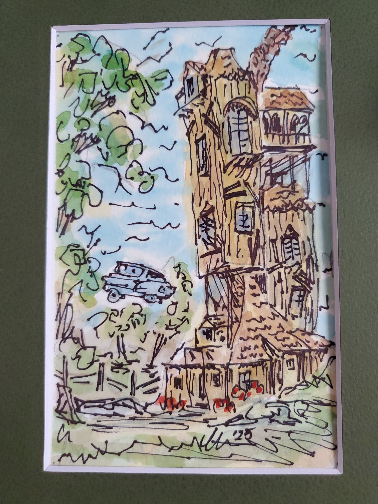 The Burrow - Original Ink & Watercolor Painting (4x6)