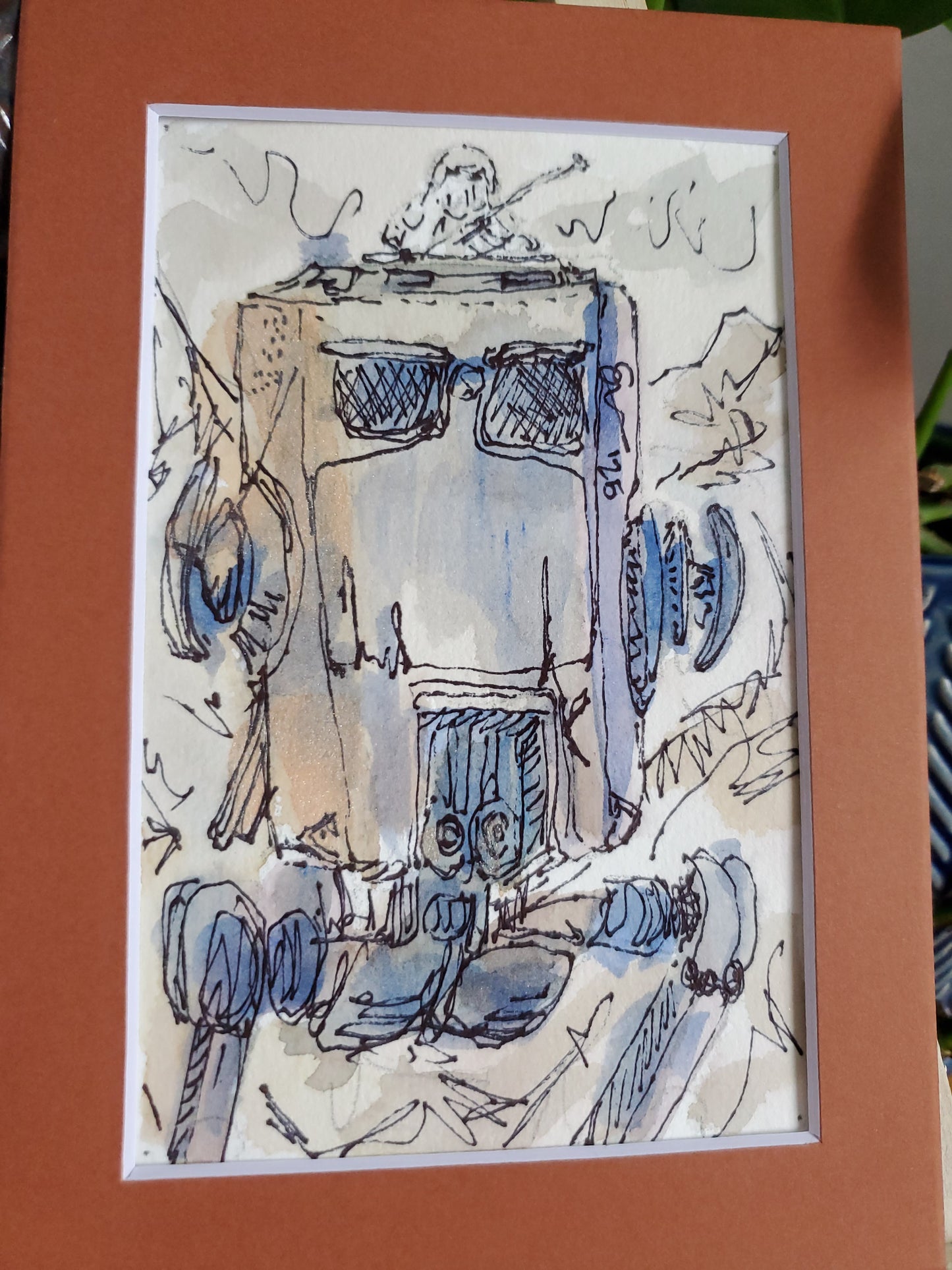 AT-ST Walker - Original Watercolor & Ink Painting (4x6 in)
