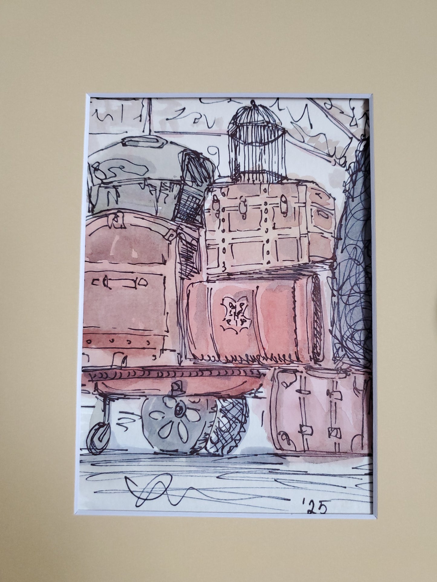 Platform 9 3/4 - Original Ink & Watercolor Painting (5x7)