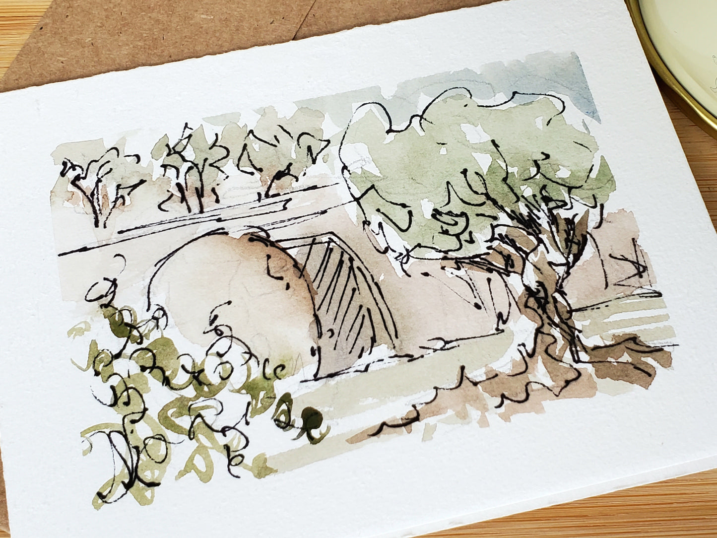 Resurrection Tomb Easter Card - Original Ink & Watercolor