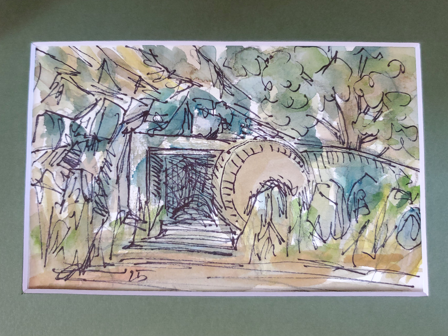 Resurrection Tomb - Original Ink and Watercolor Painting