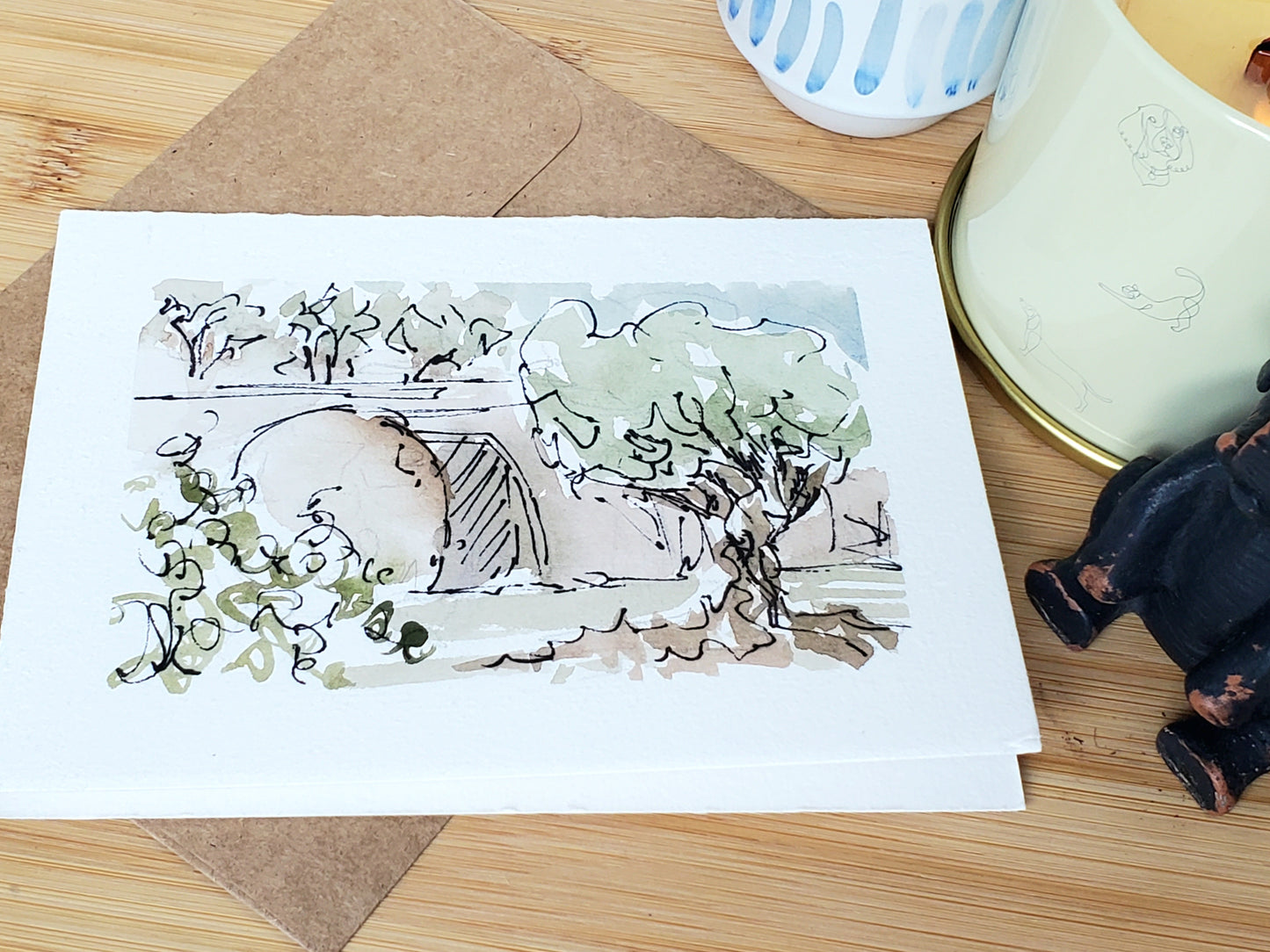 Resurrection Tomb Easter Card - Original Ink & Watercolor