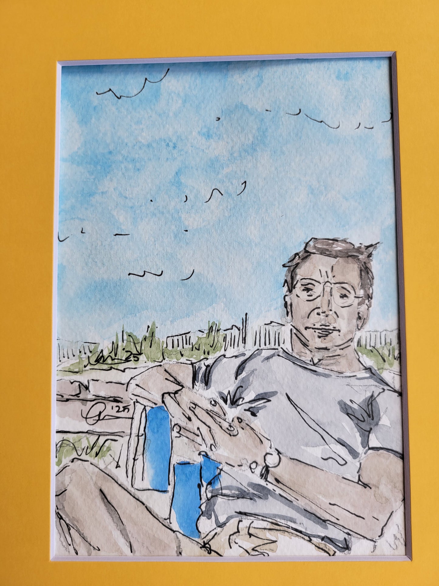 That's Some Bad Hat, Harry - Jaws Movie Original Ink & Watercolor Art (5x7)