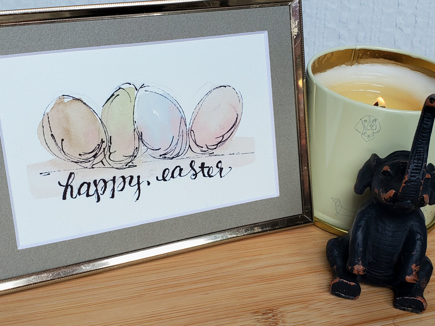 Easter Egg Greeting Card - Original Ink & Watercolor