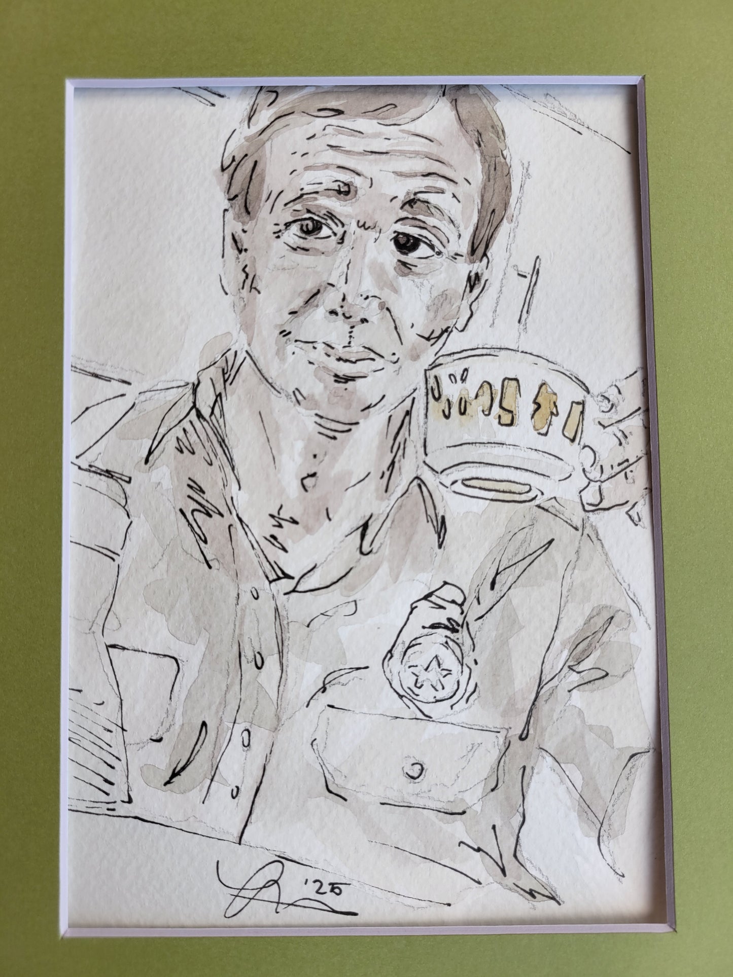 Breakfast in Amity - Jaws Movie Original Ink & Watercolor Art (5x7)