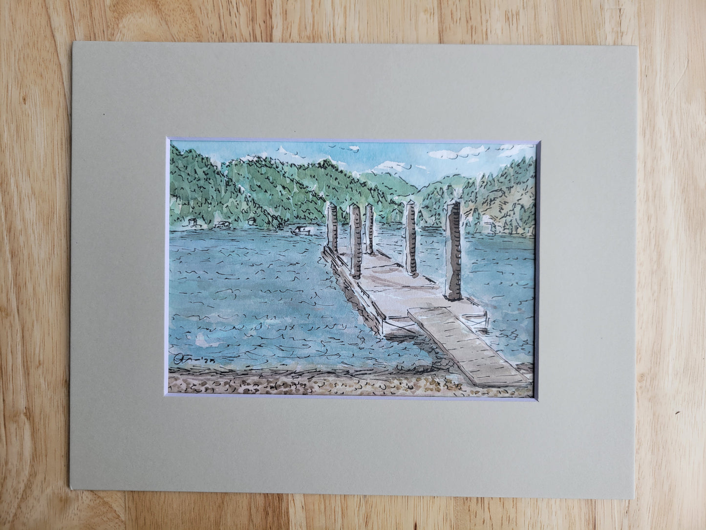 Higgins Point - Original Ink & Watercolor Art (5x7)