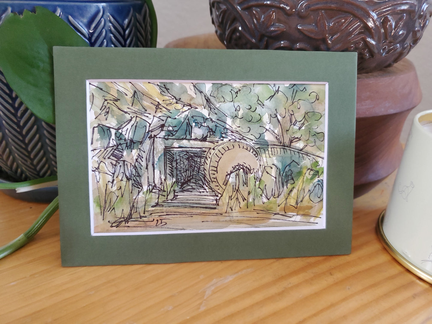 Resurrection Tomb - Original Ink and Watercolor Painting