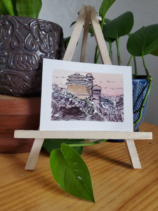 Jabba's Palace - Original Watercolor & Ink Painting (4x6 in)