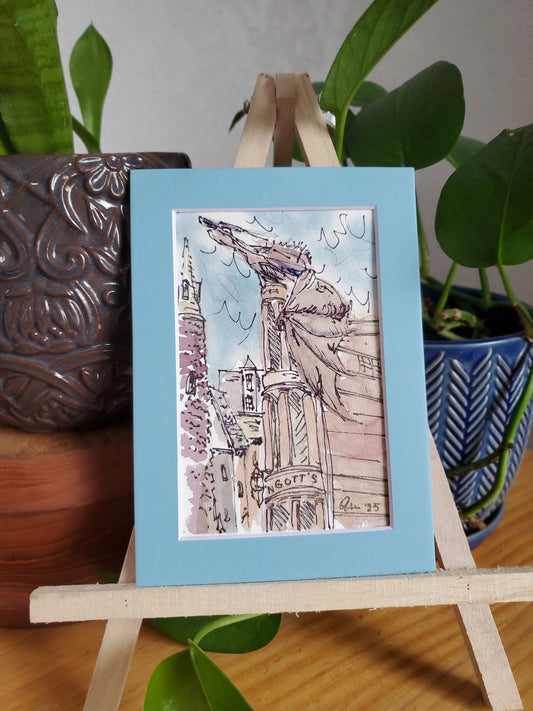 Freedom - Original Ink & Watercolor Painting (4x6)