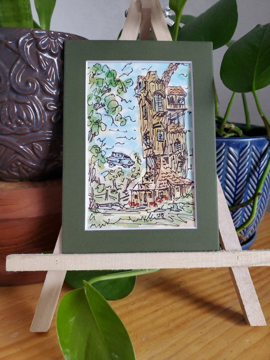The Burrow - Original Ink & Watercolor Painting (4x6)