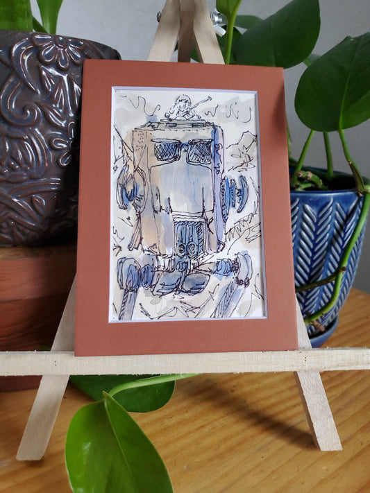 AT-ST Walker - Original Watercolor & Ink Painting (4x6 in)