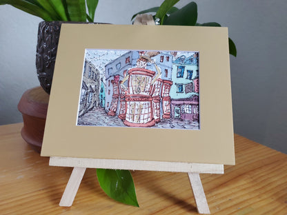 Weasley's Wizarding Wheezes - Original Watercolor & Ink Painting (5x7)
