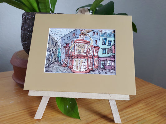 Weasley's Wizarding Wheezes - Original Watercolor & Ink Painting (5x7)