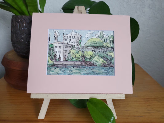 Lake Country of Naboo - Original Watercolor & Ink Painting (5x7 in)