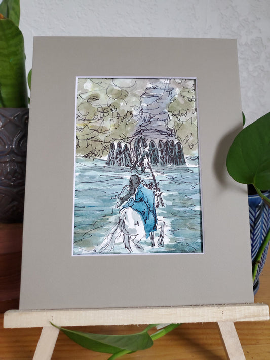 Arwen of Rivendell - Original Watercolor & Ink Painting (5x7 in)