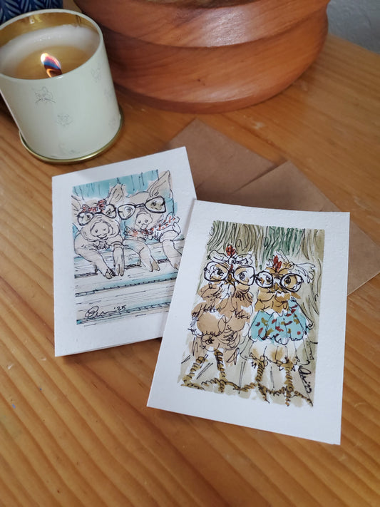 Hipster Farm Friends - Frameable Easter Greeting Cards (4x6)