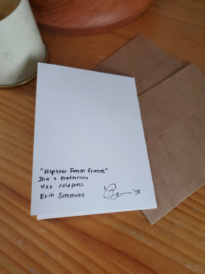 Hipster Farm Friends - Frameable Easter Greeting Cards (4x6)