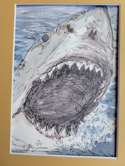 You're Gonna Need a Bigger Boat - Jaws Original Ink & Watercolor Art (5x7)
