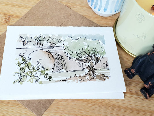 Resurrection Tomb Easter Card - Original Ink & Watercolor