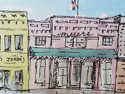 Meiers & Jones Urban Downtown Kennewick - Original 4x6 Ink & Watercolor Art