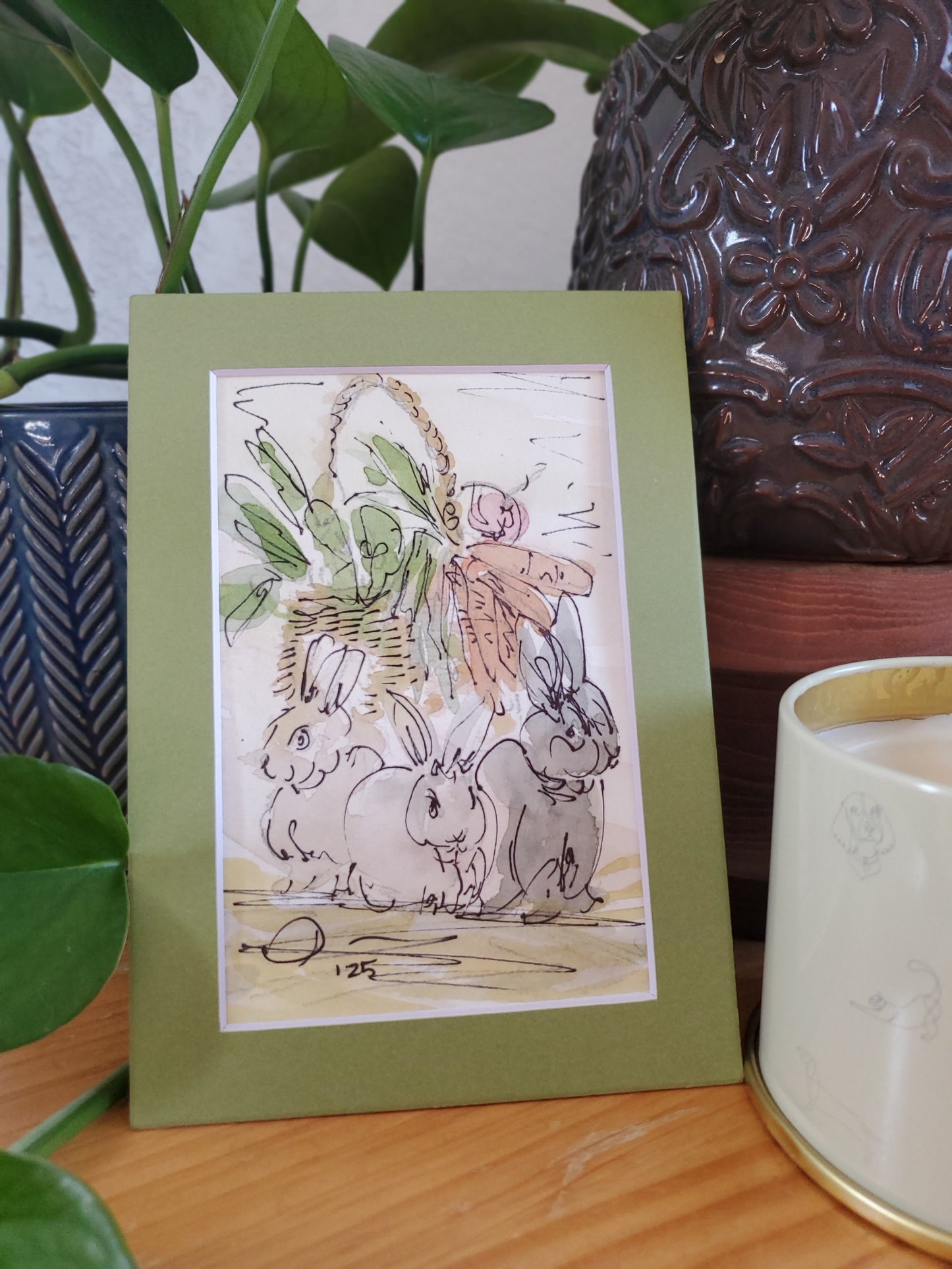 Bunny Harvest - Original Ink & Watercolor Paintings (4x6)