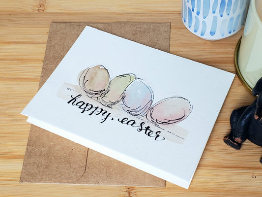 Easter Egg Greeting Card - Original Ink & Watercolor