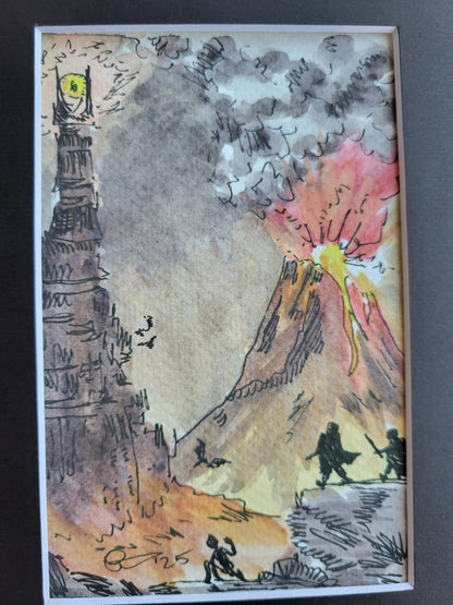 This Way, Hobbitses - Lord of the Rings LOTR Original Ink & Watercolor Artwork