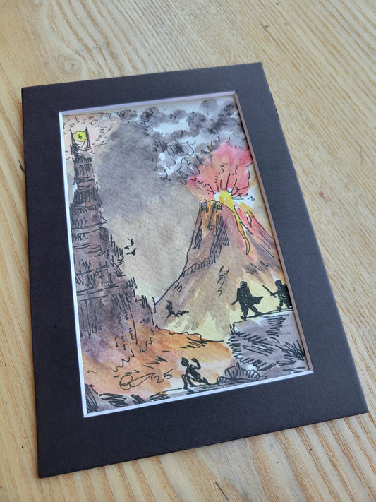 This Way, Hobbitses - Lord of the Rings LOTR Original Ink & Watercolor Artwork