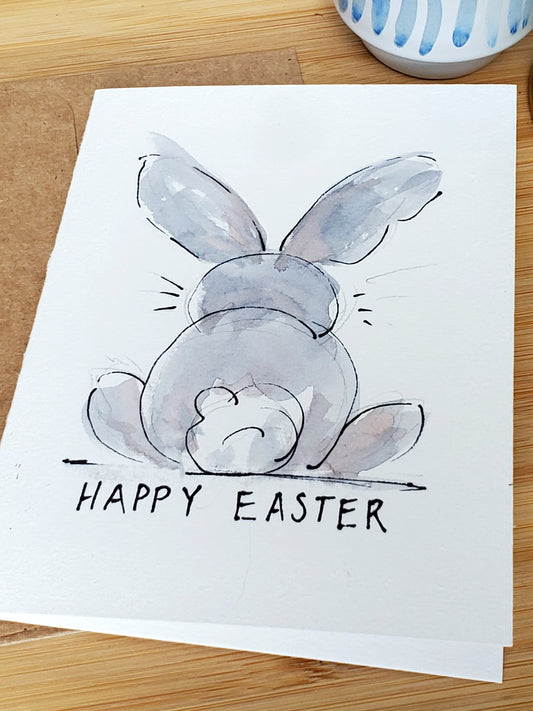 Easter Bunny Card - Original Ink & Watercolor