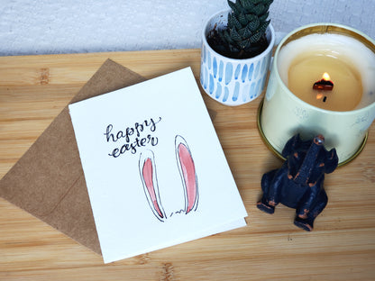 Bunny Ear Easter Card - Original Ink & Watercolor