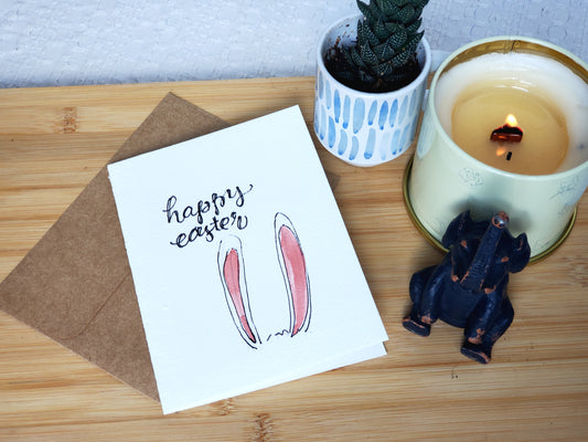 Bunny Ear Easter Card - Original Ink & Watercolor
