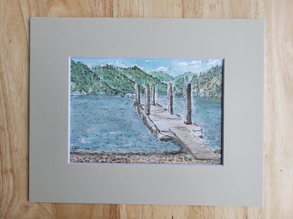 Higgins Point - Original Ink & Watercolor Art (5x7)